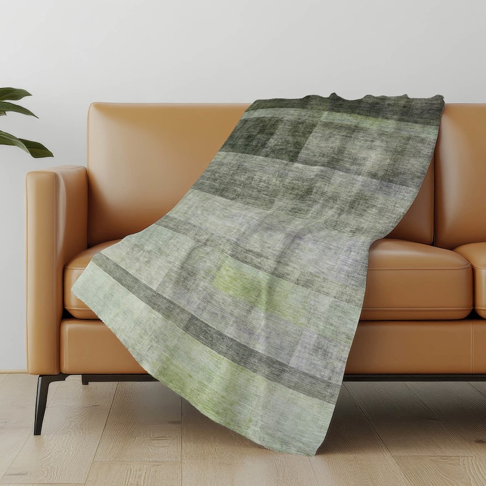 Premium Machine Washable ASB568 Olive 50" x 70" Sherpa Throw Blanket. Picture 5
