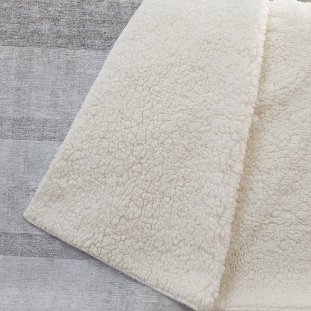 Premium Machine Washable ASB568 Taupe 50" x 70" Sherpa Throw Blanket. Picture 2