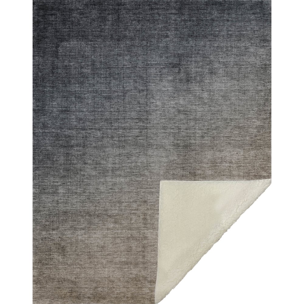 Premium Machine Washable ASB569 Gray 50" x 70" Sherpa Throw Blanket. Picture 1