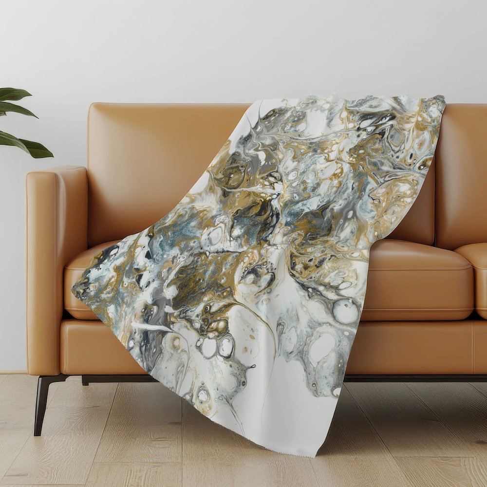 Premium Machine Washable ASB56 Smoke 50" x 70" Sherpa Throw Blanket. Picture 4