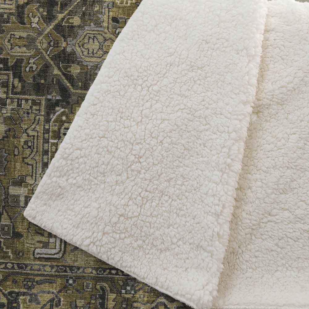 Premium Machine Washable ASB570 Brown 50" x 70" Sherpa Throw Blanket. Picture 2