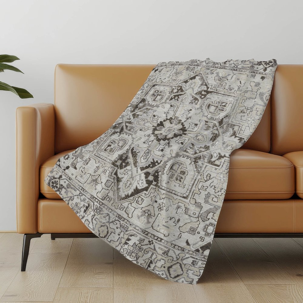 Premium Machine Washable ASB570 Ivory 50" x 70" Sherpa Throw Blanket. Picture 5