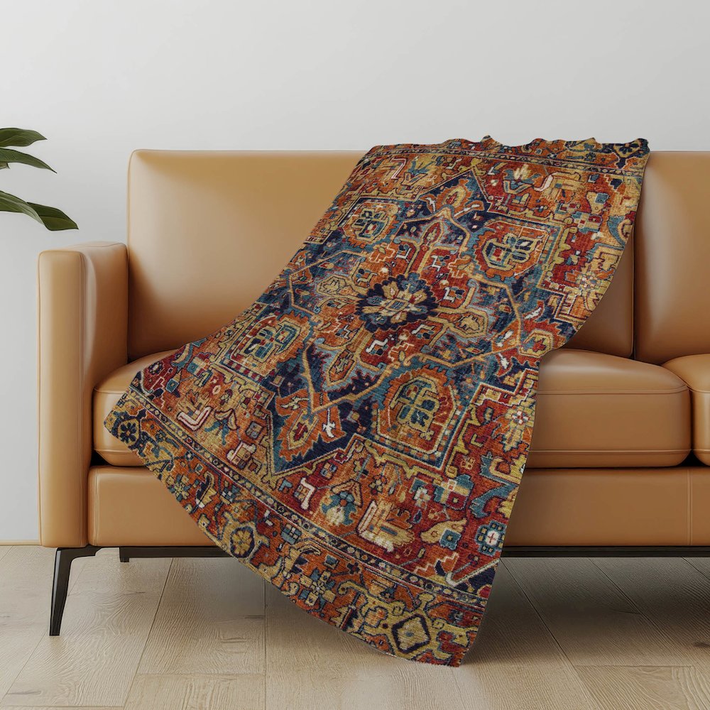 Premium Machine Washable ASB570 Paprika 50" x 70" Sherpa Throw Blanket. Picture 5