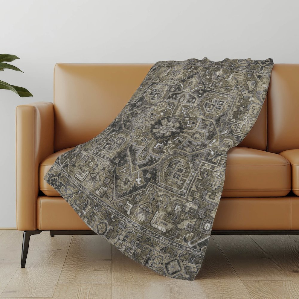 Premium Machine Washable ASB570 Taupe 50" x 70" Sherpa Throw Blanket. Picture 5