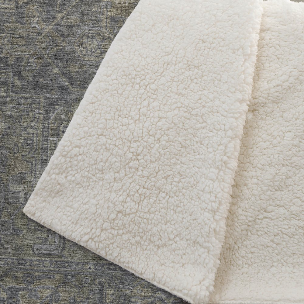 Premium Machine Washable ASB571 Chocolate 50" x 70" Sherpa Throw Blanket. Picture 2
