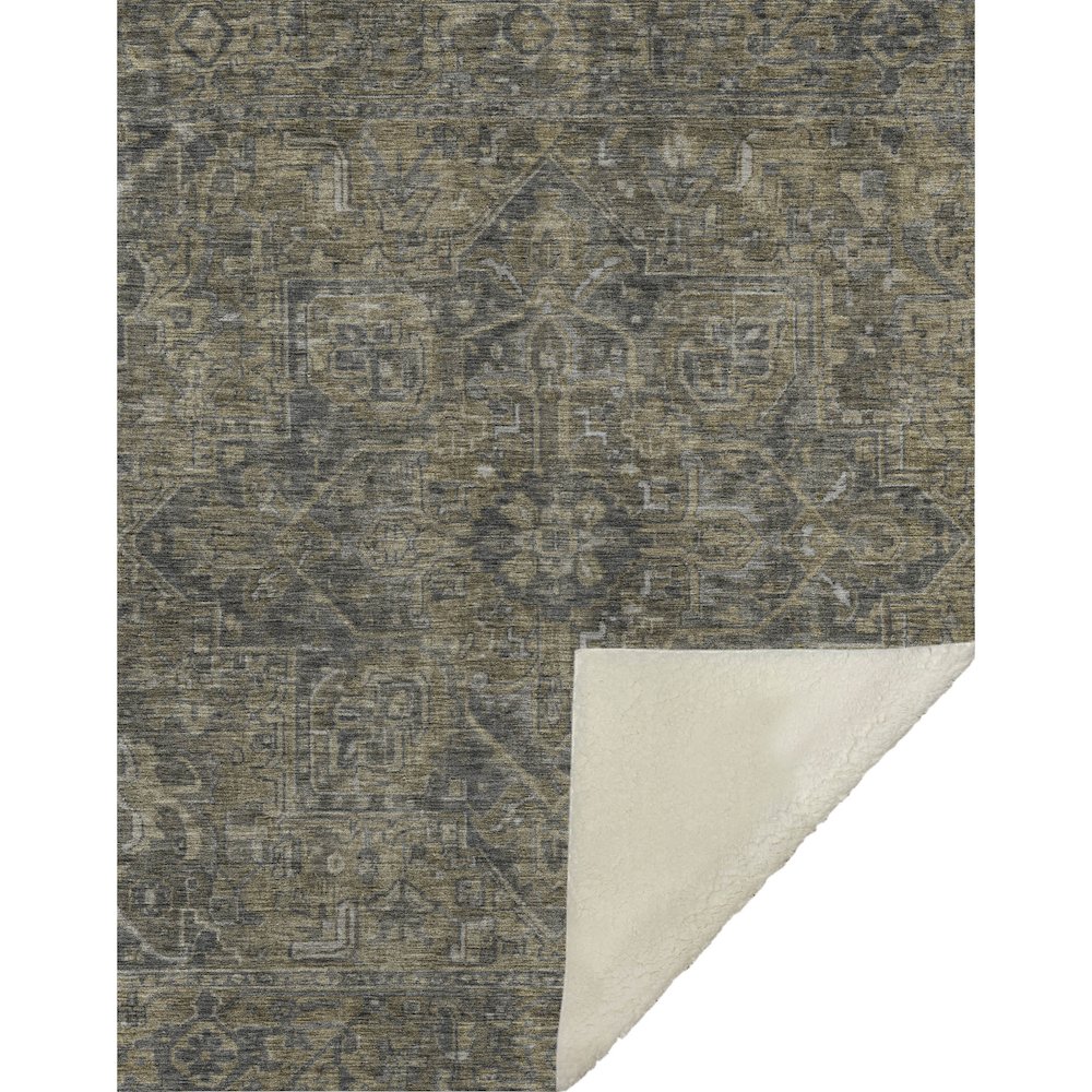 Premium Machine Washable ASB571 Chocolate 50" x 70" Sherpa Throw Blanket. Picture 1