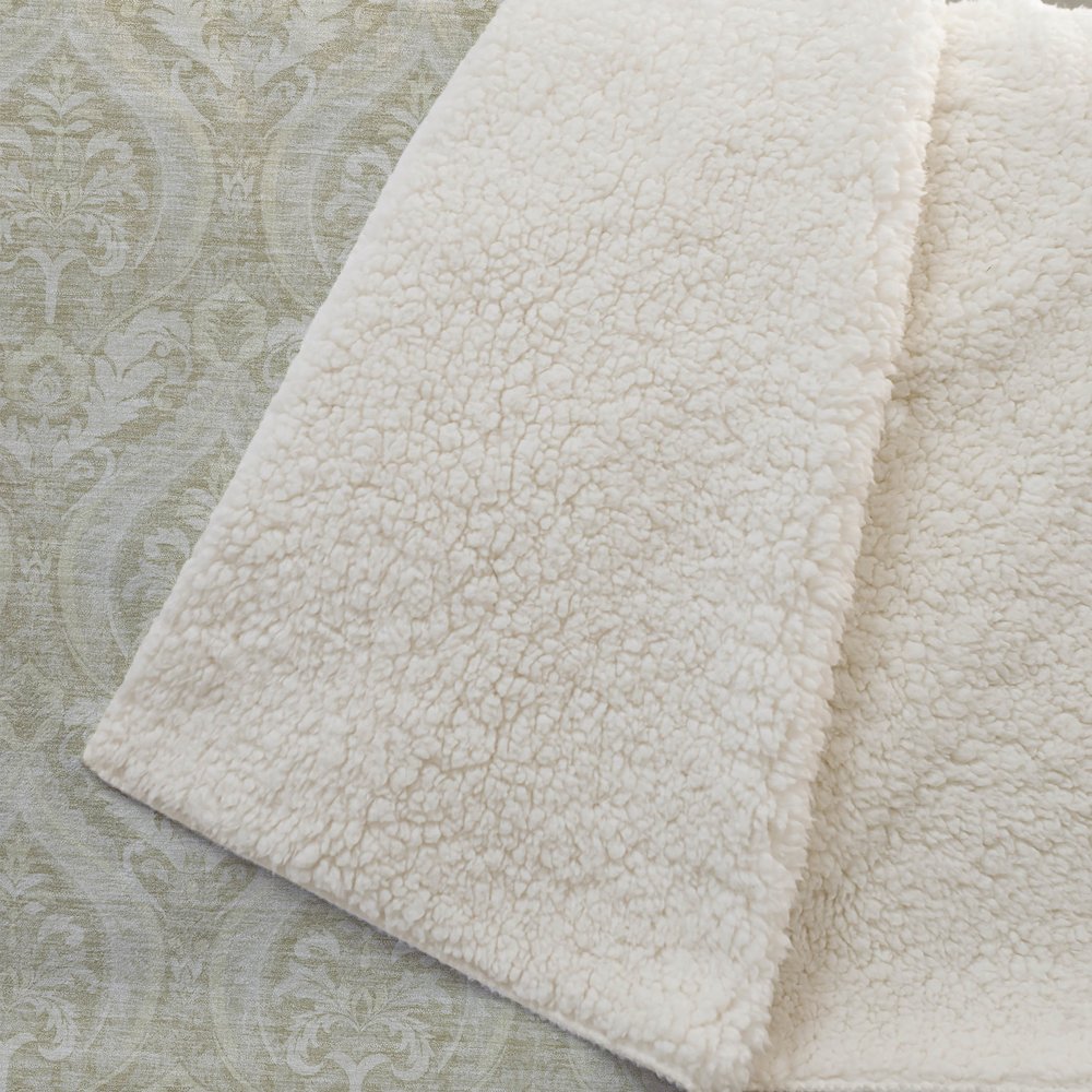 Premium Machine Washable ASB572 Beige 50" x 70" Sherpa Throw Blanket. Picture 2