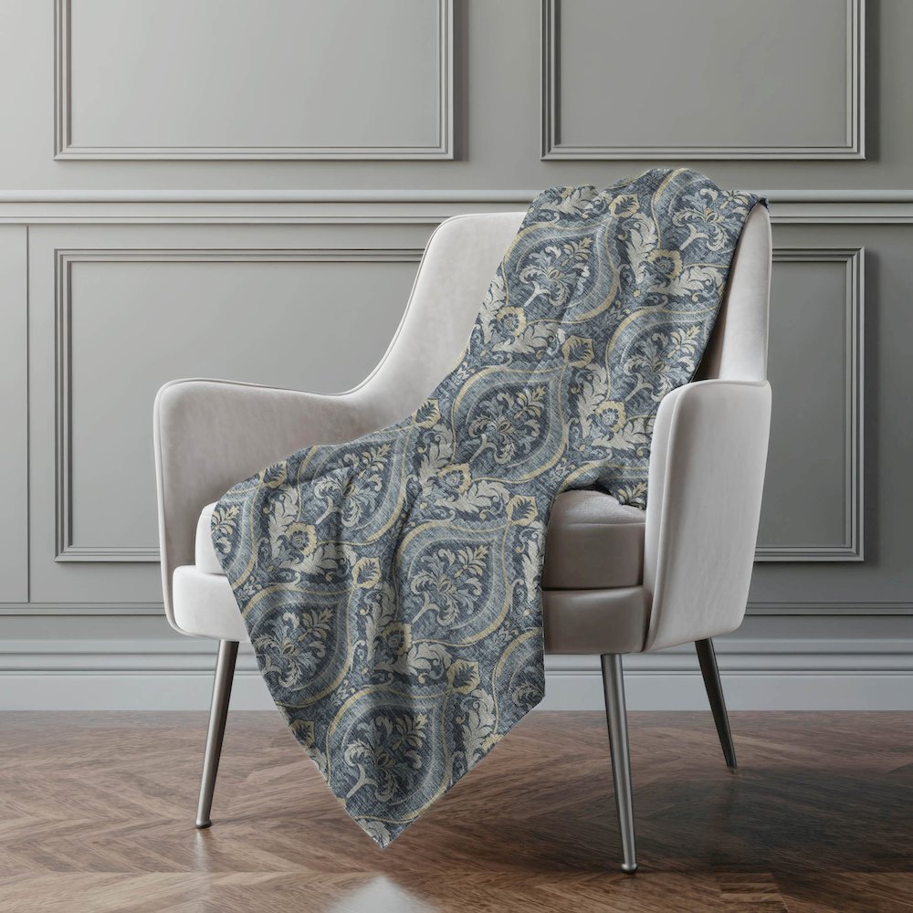 Premium Machine Washable ASB572 Blue 50" x 70" Sherpa Throw Blanket. Picture 4