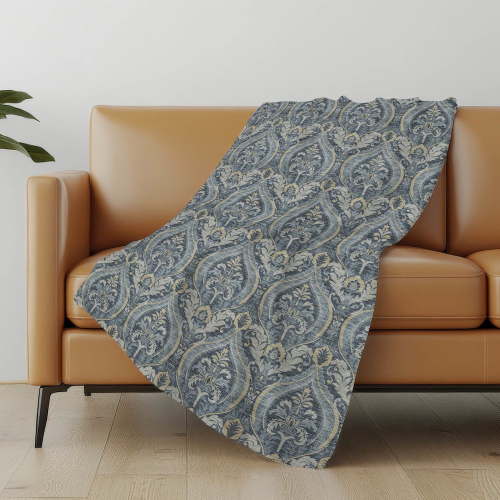 Premium Machine Washable ASB572 Blue 50" x 70" Sherpa Throw Blanket. Picture 5