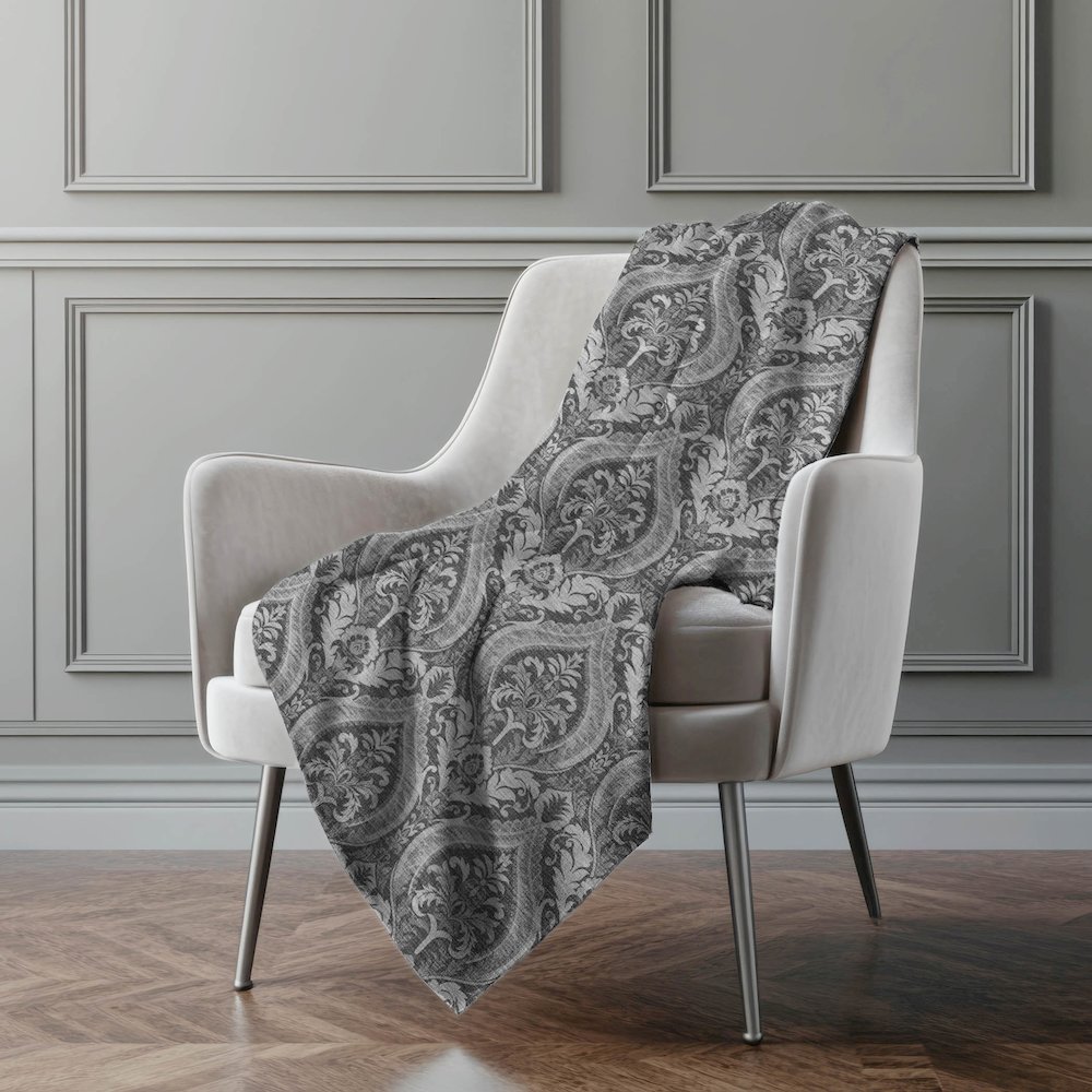 Premium Machine Washable ASB572 Gray 50" x 70" Sherpa Throw Blanket. Picture 4