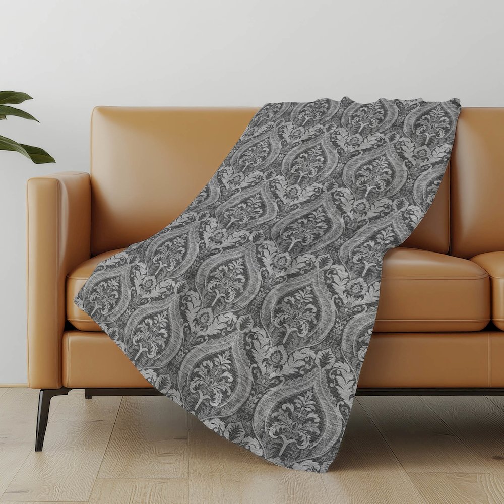 Premium Machine Washable ASB572 Gray 50" x 70" Sherpa Throw Blanket. Picture 5