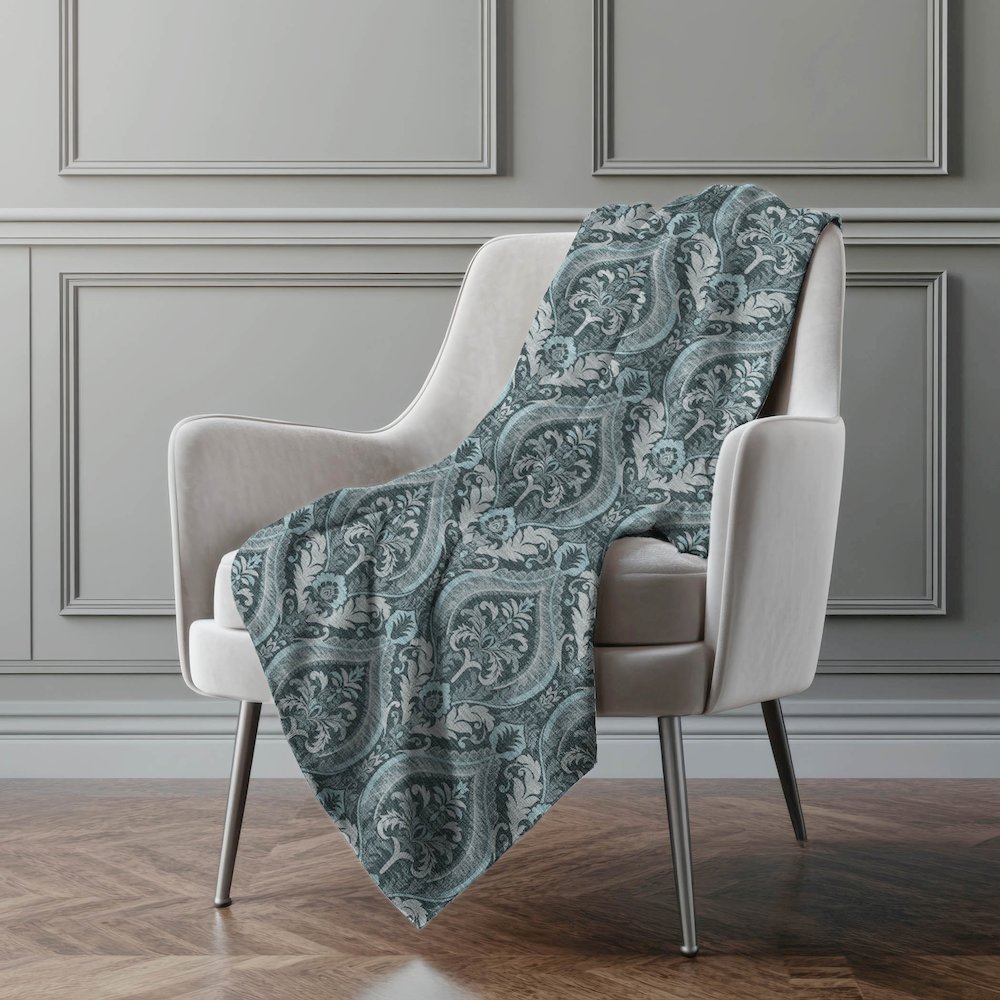 Premium Machine Washable ASB572 Teal 50" x 70" Sherpa Throw Blanket. Picture 4