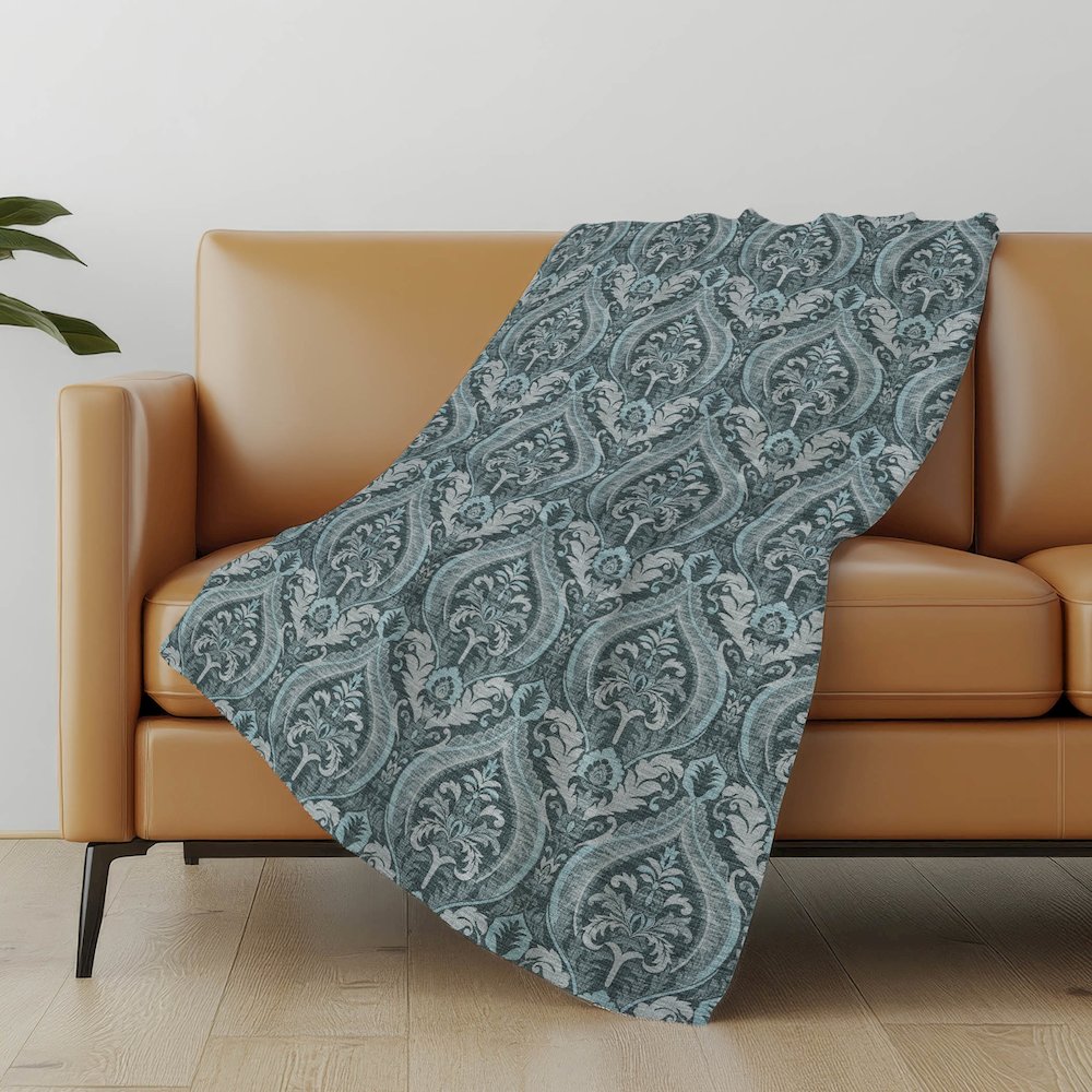 Premium Machine Washable ASB572 Teal 50" x 70" Sherpa Throw Blanket. Picture 5
