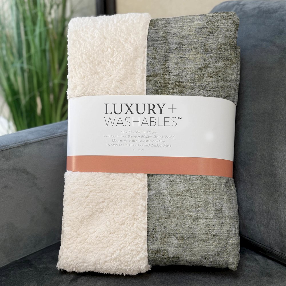 Premium Machine Washable ASB573 Beige 50" x 70" Sherpa Throw Blanket. Picture 3
