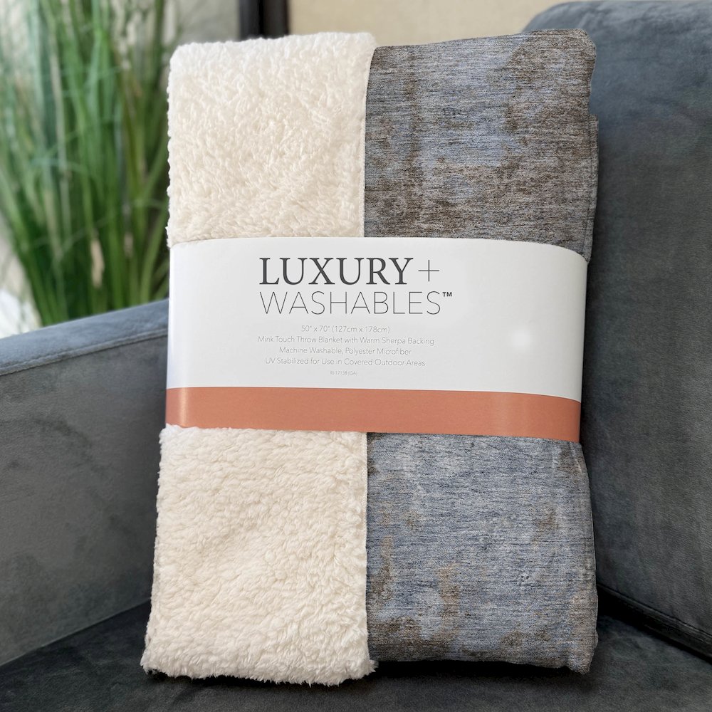 Premium Machine Washable ASB573 Brown 50" x 70" Sherpa Throw Blanket. Picture 3