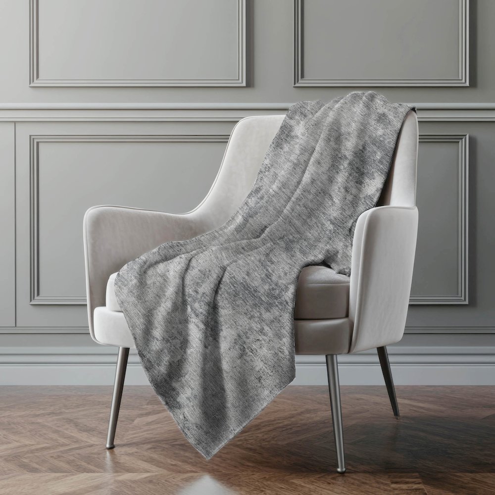 Premium Machine Washable ASB573 Gray 50" x 70" Sherpa Throw Blanket. Picture 4