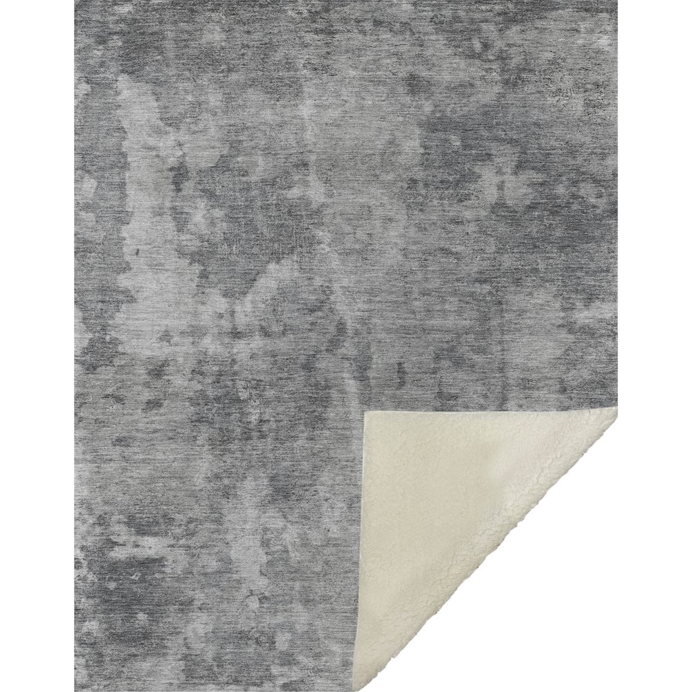 Premium Machine Washable ASB573 Gray 50" x 70" Sherpa Throw Blanket. Picture 1
