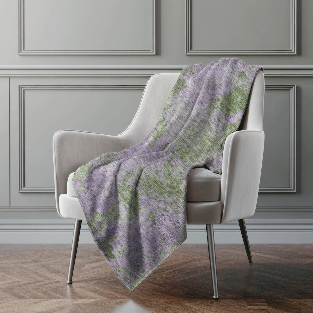 Premium Machine Washable ASB573 Green 50" x 70" Sherpa Throw Blanket. Picture 4