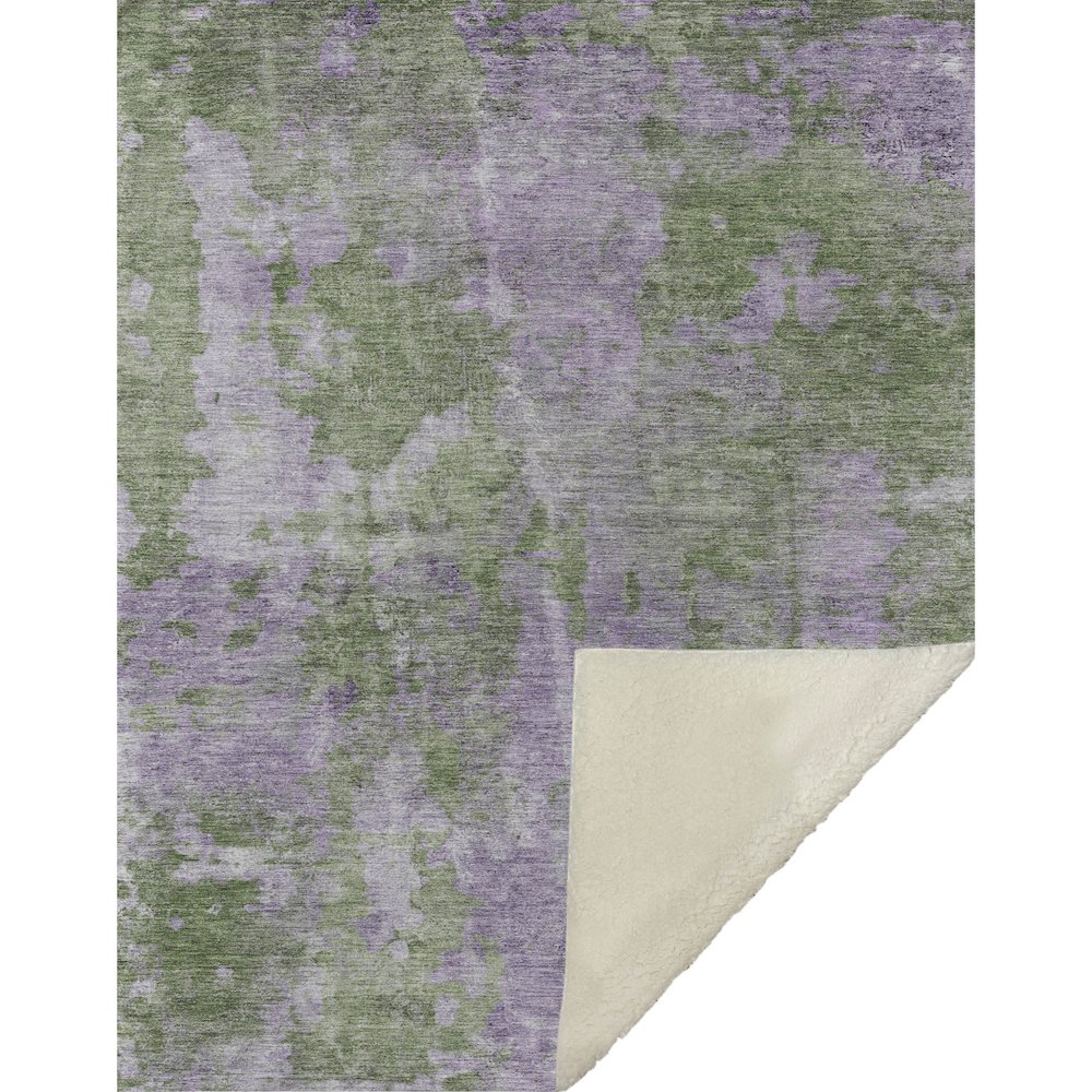 Premium Machine Washable ASB573 Green 50" x 70" Sherpa Throw Blanket. Picture 1