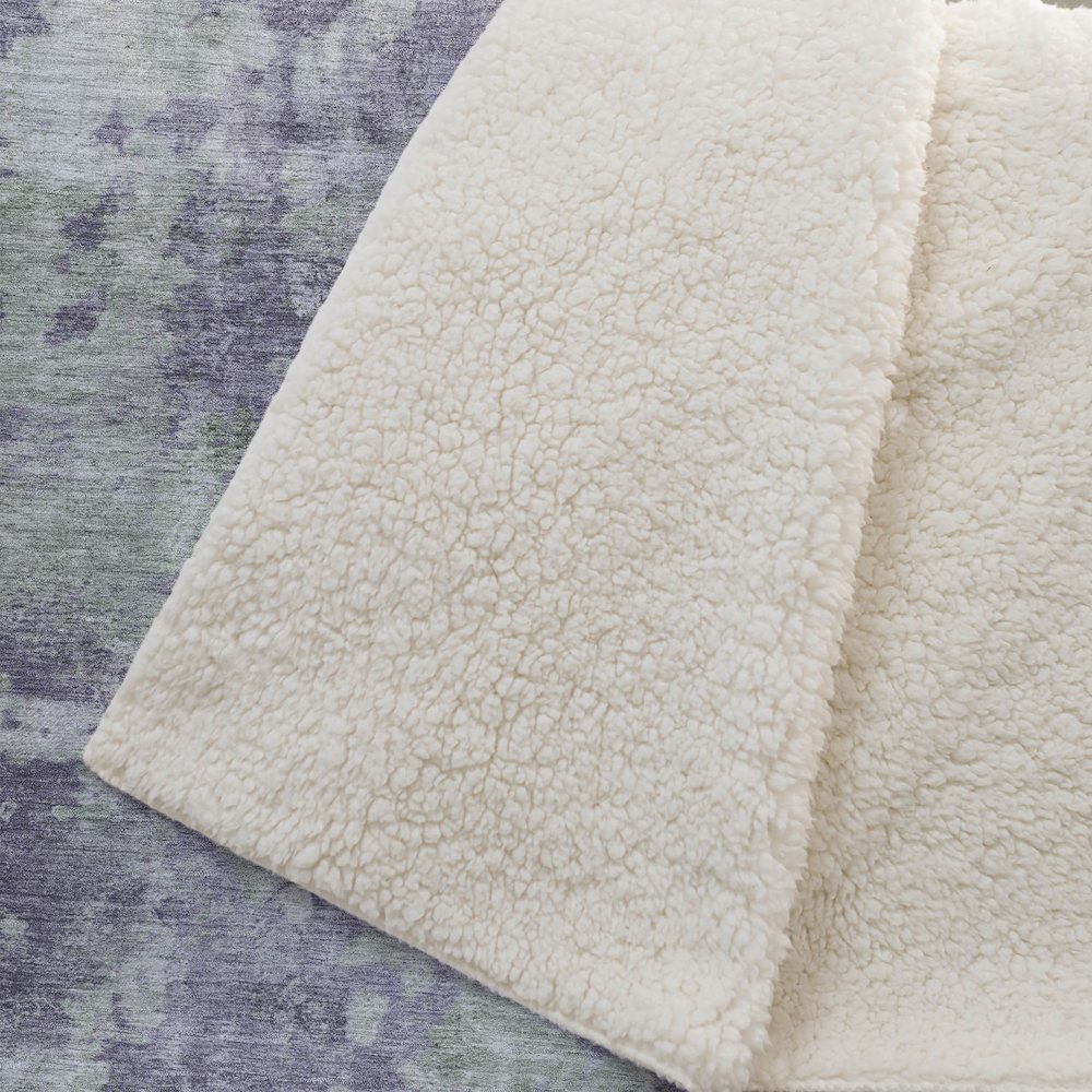 Premium Machine Washable ASB573 Purple 50" x 70" Sherpa Throw Blanket. Picture 2