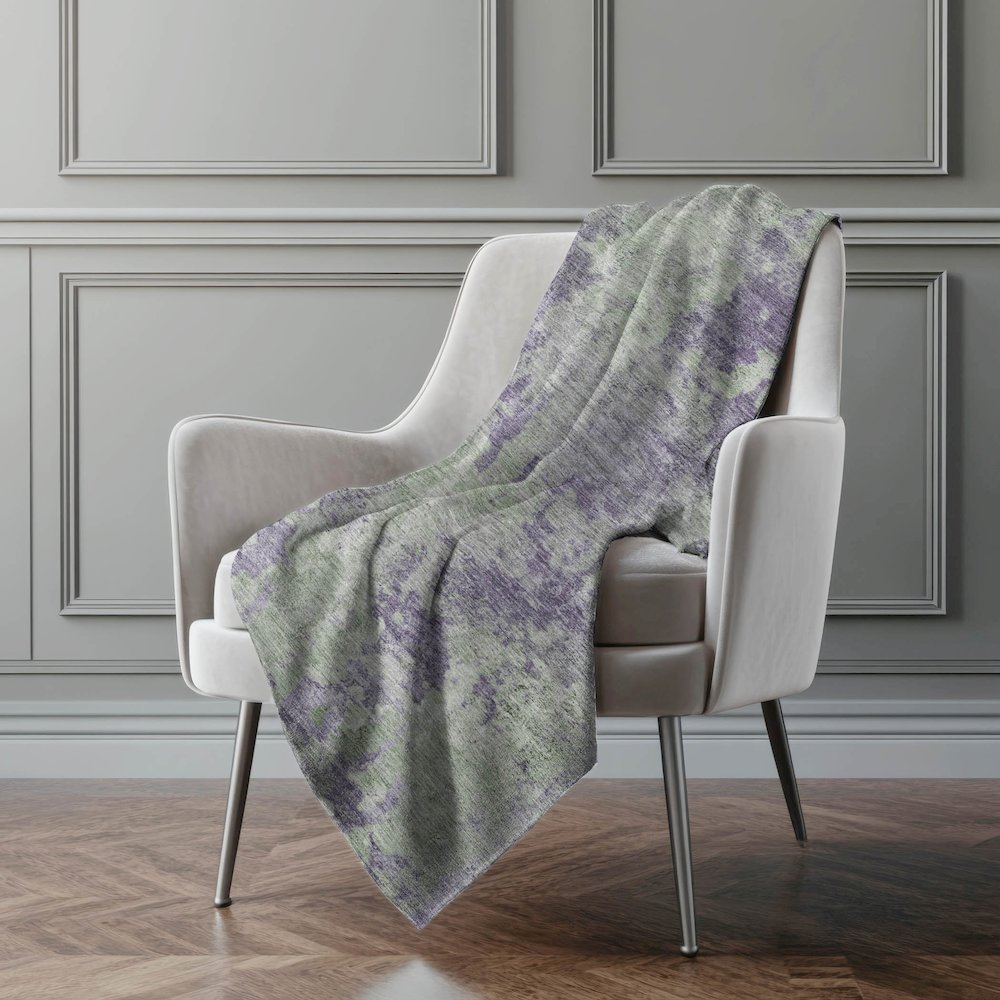 Premium Machine Washable ASB573 Purple 50" x 70" Sherpa Throw Blanket. Picture 4