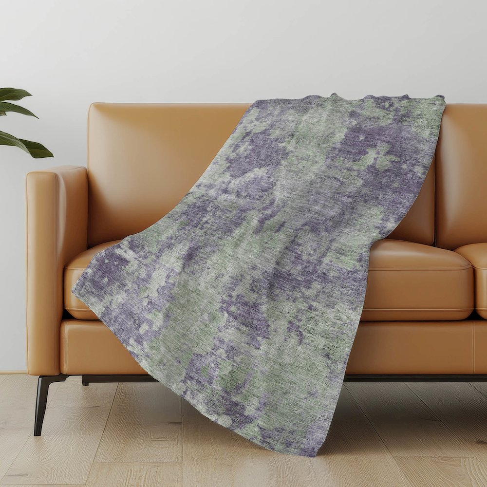 Premium Machine Washable ASB573 Purple 50" x 70" Sherpa Throw Blanket. Picture 5