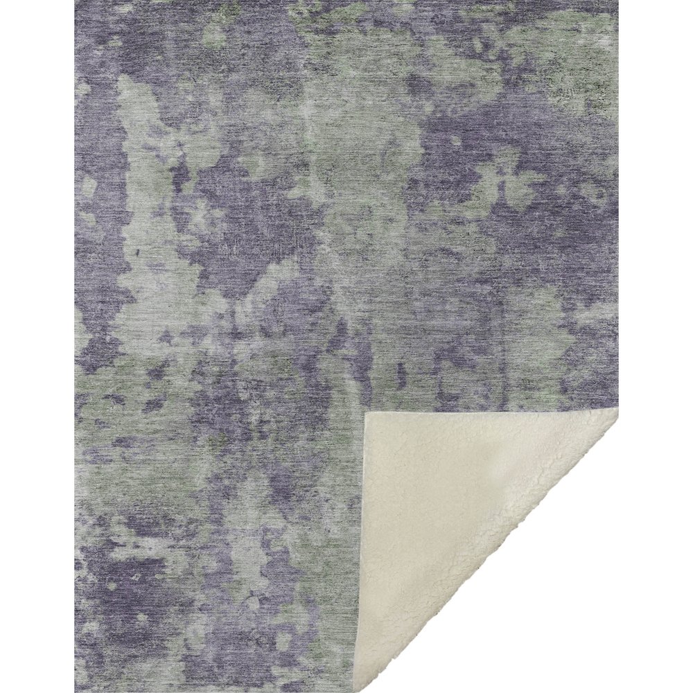 Premium Machine Washable ASB573 Purple 50" x 70" Sherpa Throw Blanket. Picture 1