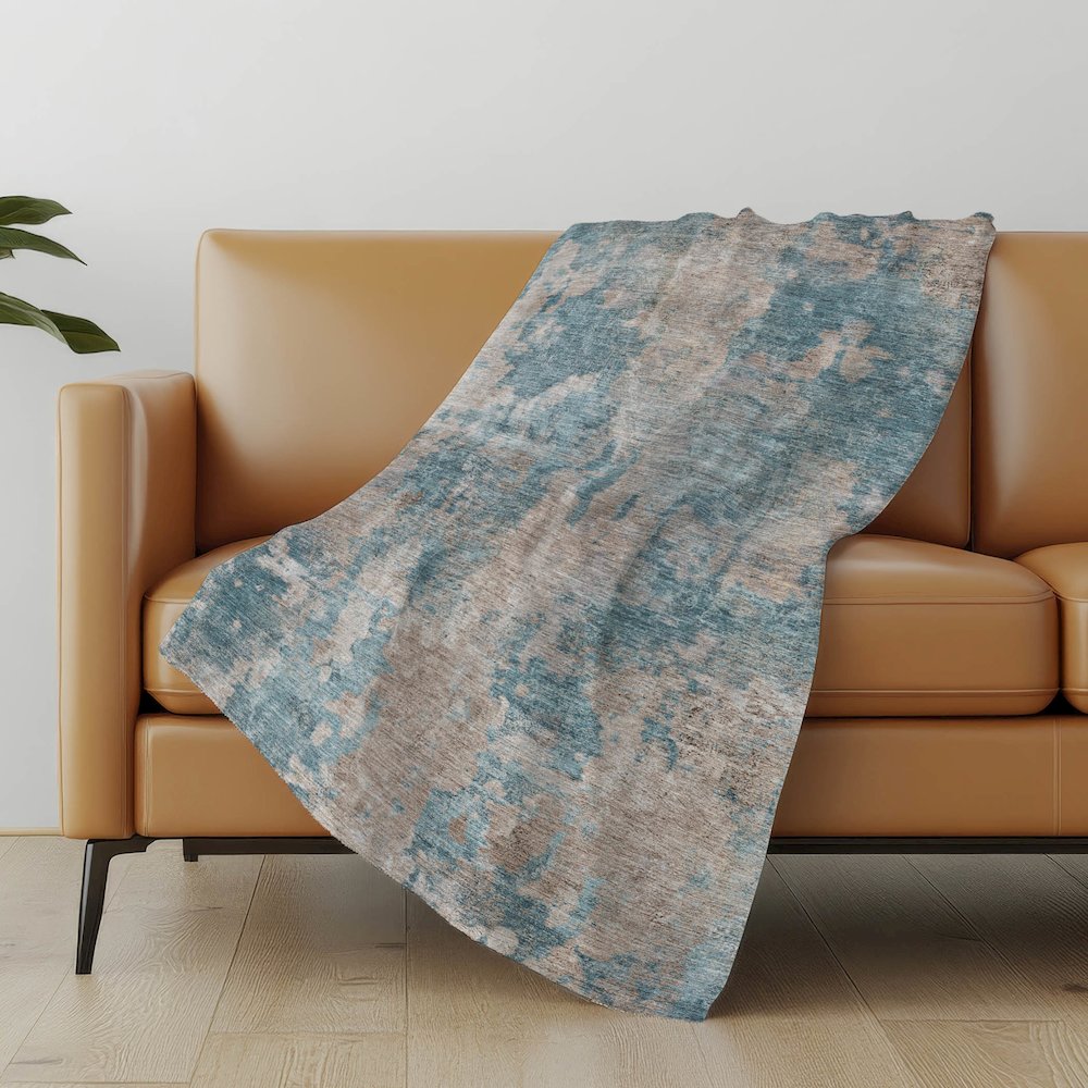 Premium Machine Washable ASB573 Teal 50" x 70" Sherpa Throw Blanket. Picture 5