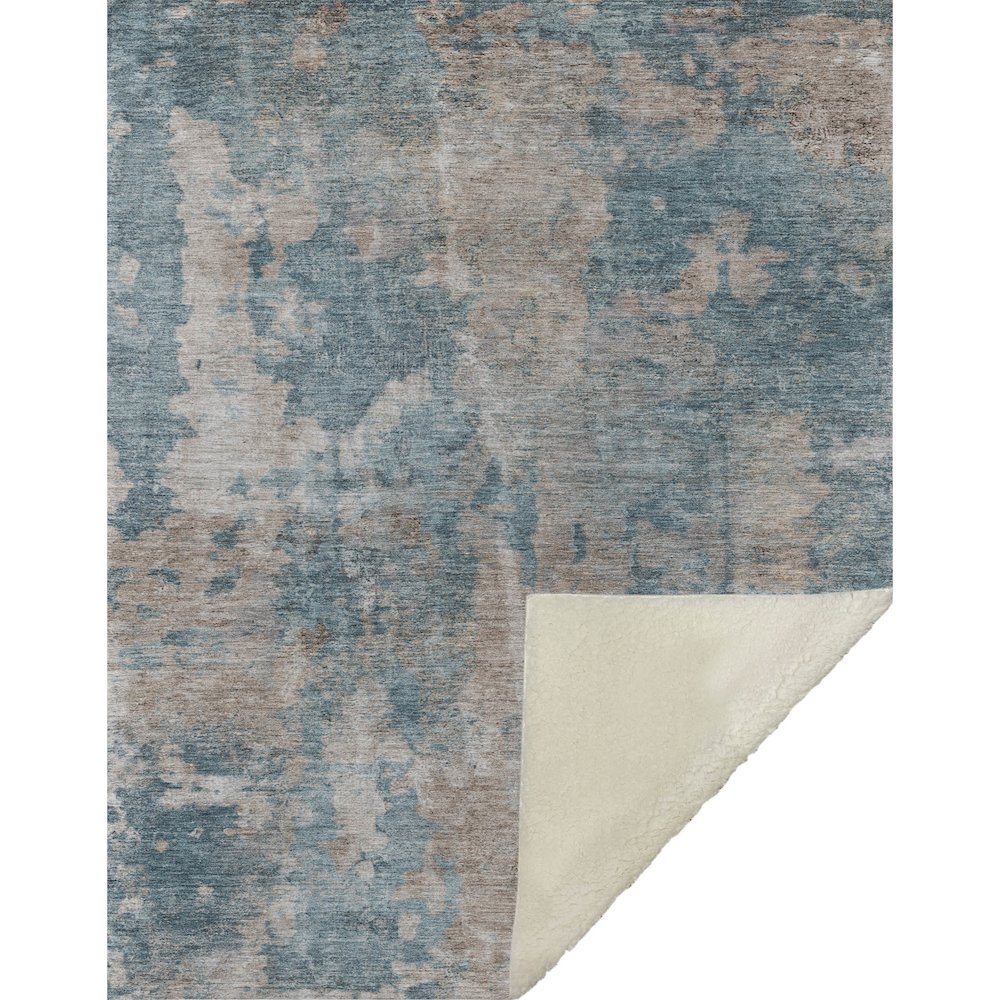 Premium Machine Washable ASB573 Teal 50" x 70" Sherpa Throw Blanket. Picture 1