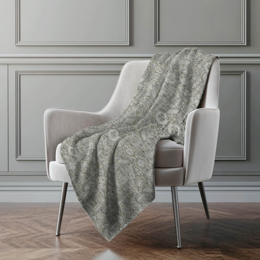 Premium Machine Washable ASB574 Gray 50" x 70" Sherpa Throw Blanket. Picture 4