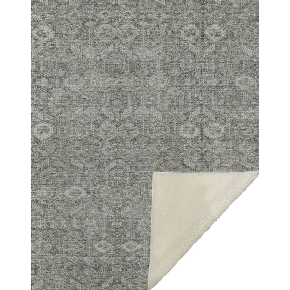 Premium Machine Washable ASB574 Gray 50" x 70" Sherpa Throw Blanket. Picture 1