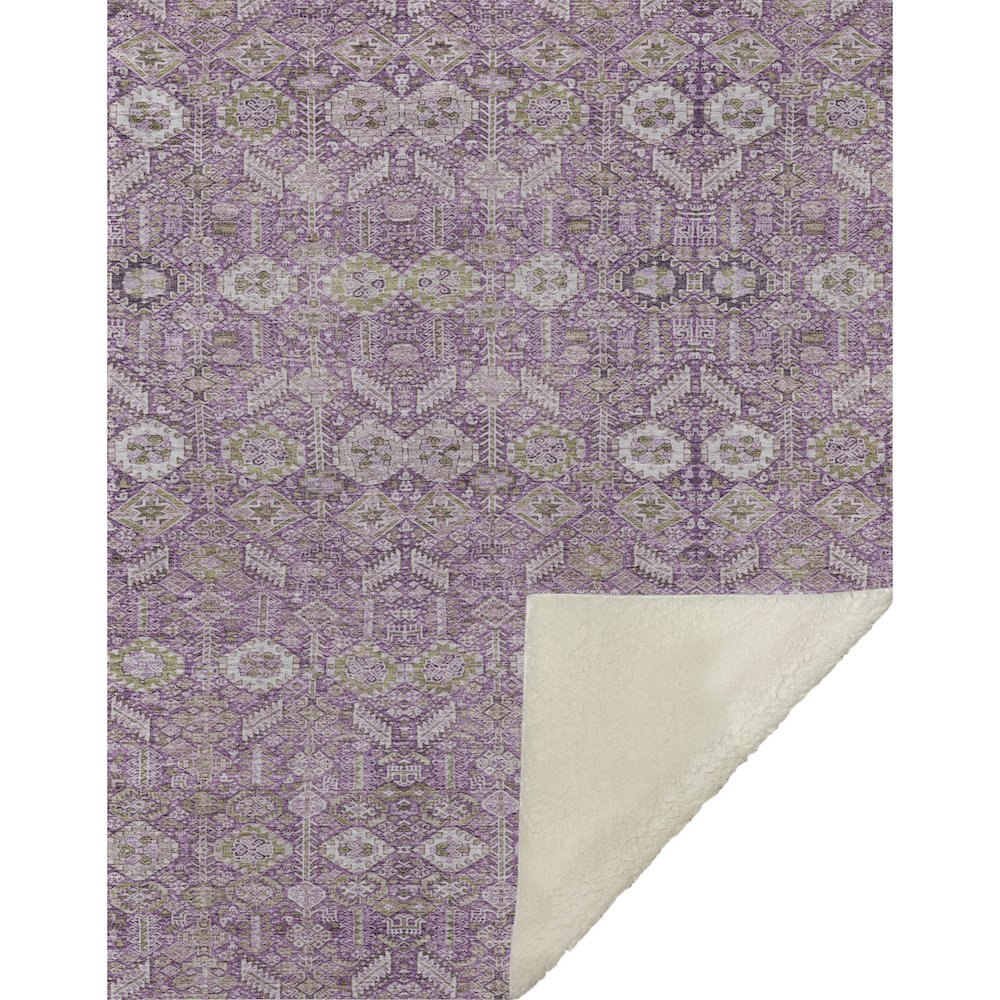 Premium Machine Washable ASB574 Lavender 50" x 70" Sherpa Throw Blanket. Picture 1