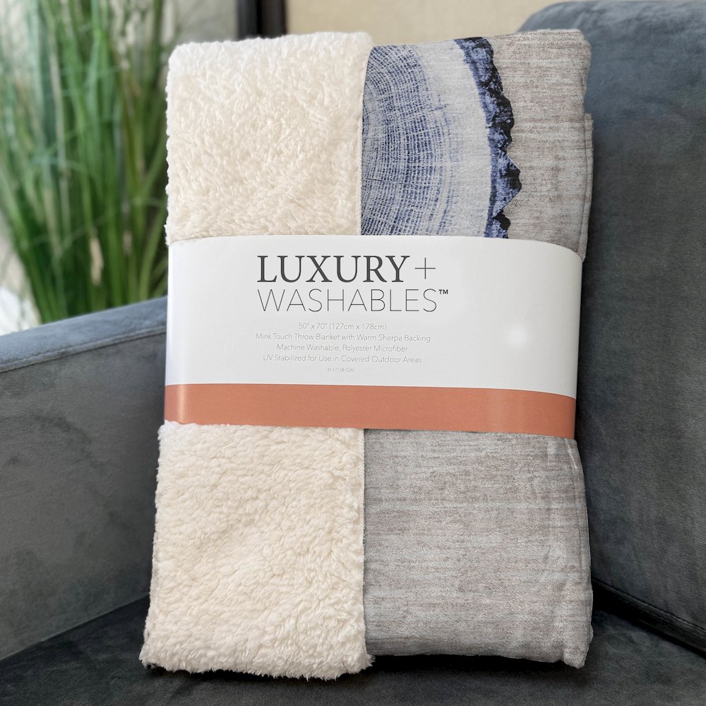 Premium Machine Washable ASB575 Beige 50" x 70" Sherpa Throw Blanket. Picture 3
