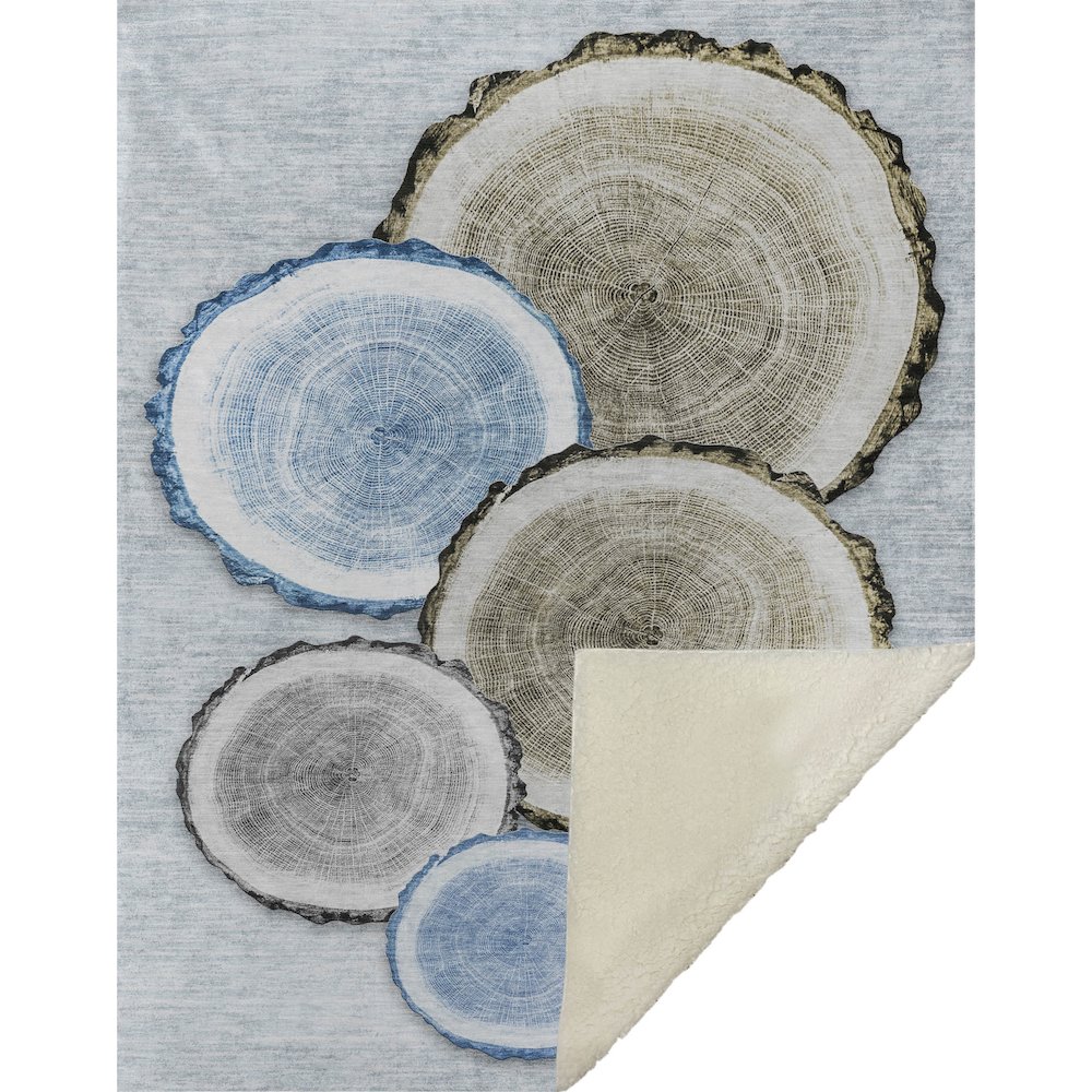 Premium Machine Washable ASB575 Blue 50" x 70" Sherpa Throw Blanket. Picture 1
