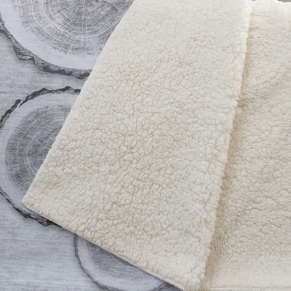 Premium Machine Washable ASB575 Gray 50" x 70" Sherpa Throw Blanket. Picture 2