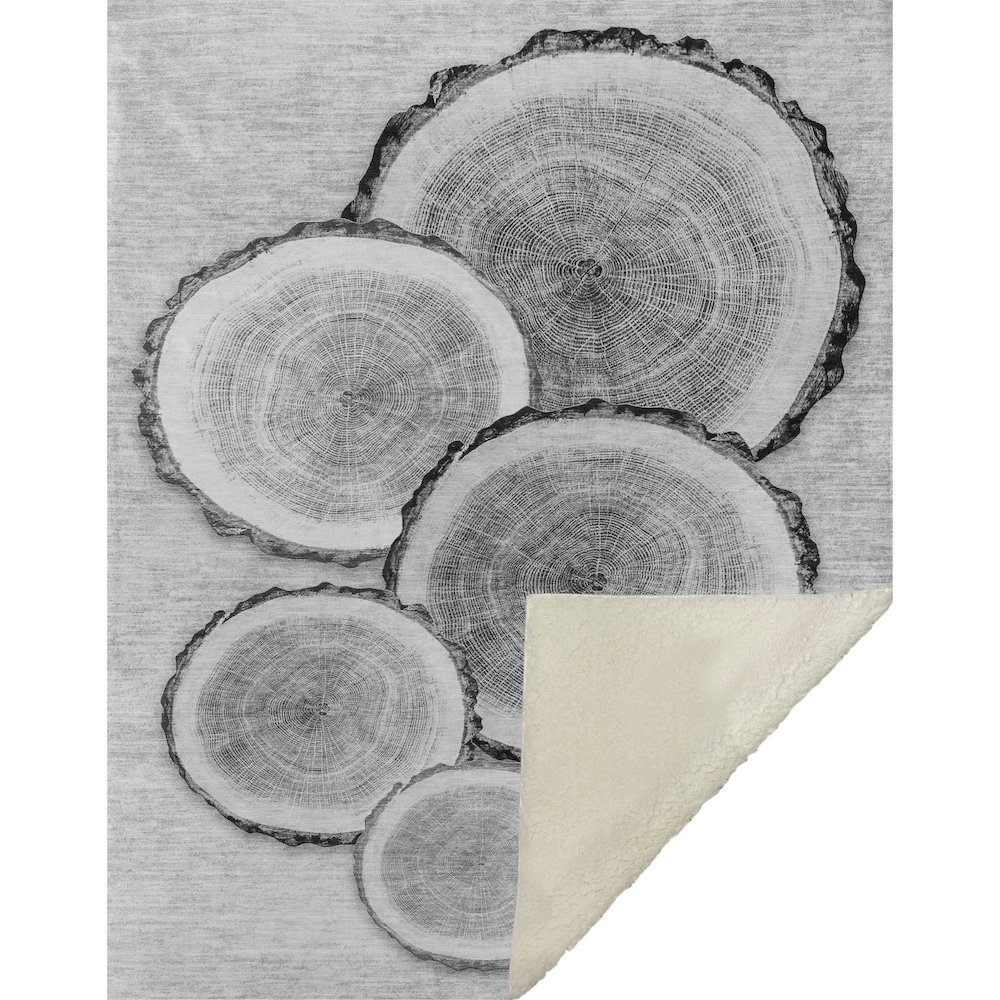 Premium Machine Washable ASB575 Gray 50" x 70" Sherpa Throw Blanket. Picture 1