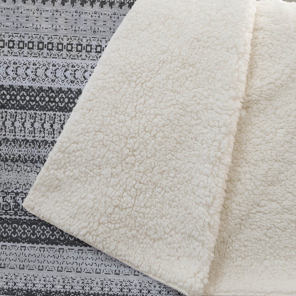 Premium Machine Washable ASB576 Black 50" x 70" Sherpa Throw Blanket. Picture 2