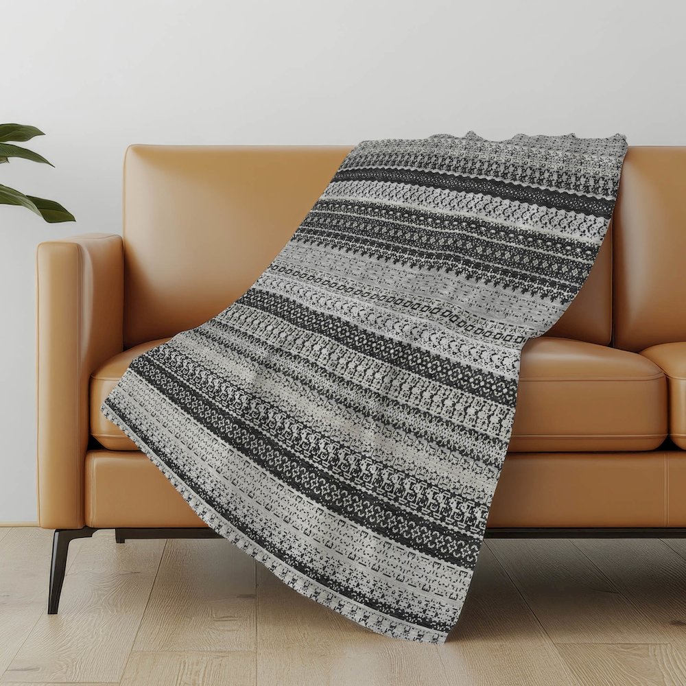 Premium Machine Washable ASB576 Black 50" x 70" Sherpa Throw Blanket. Picture 5