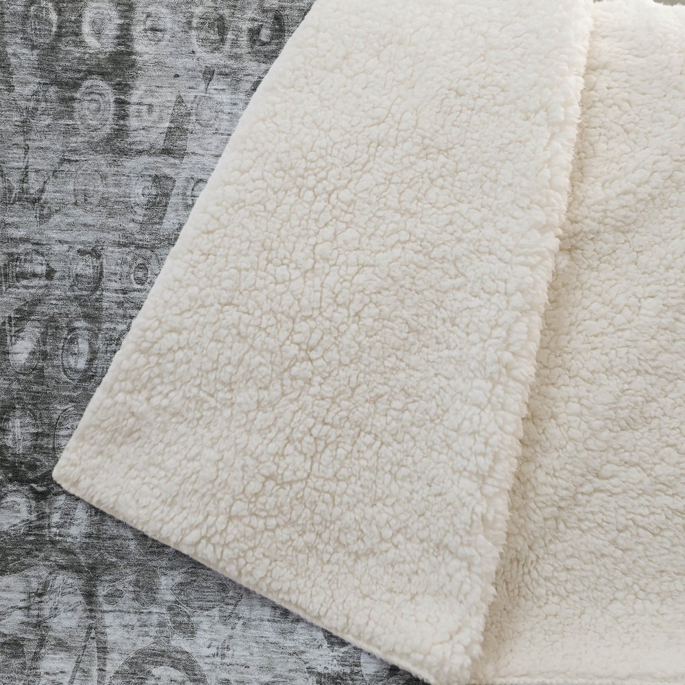 Premium Machine Washable ASB577 Charcoal 50" x 70" Sherpa Throw Blanket. Picture 2