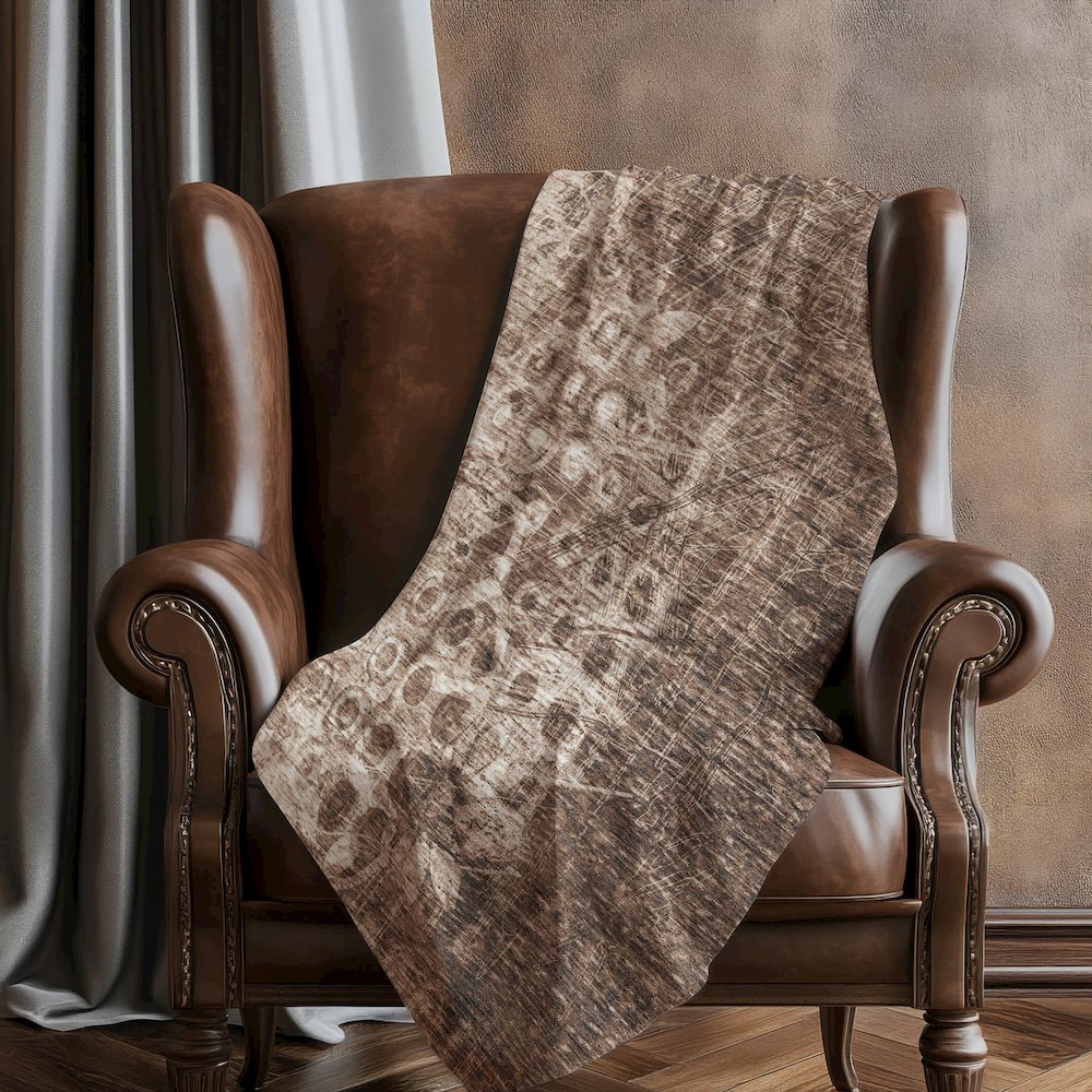 Premium Machine Washable ASB577 Chocolate 50" x 70" Sherpa Throw Blanket. Picture 5