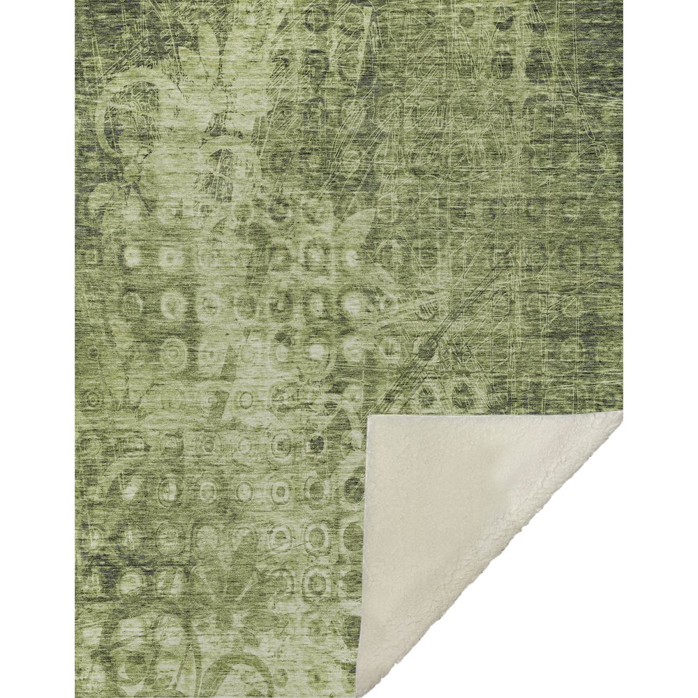 Premium Machine Washable ASB577 Olive 50" x 70" Sherpa Throw Blanket. Picture 1