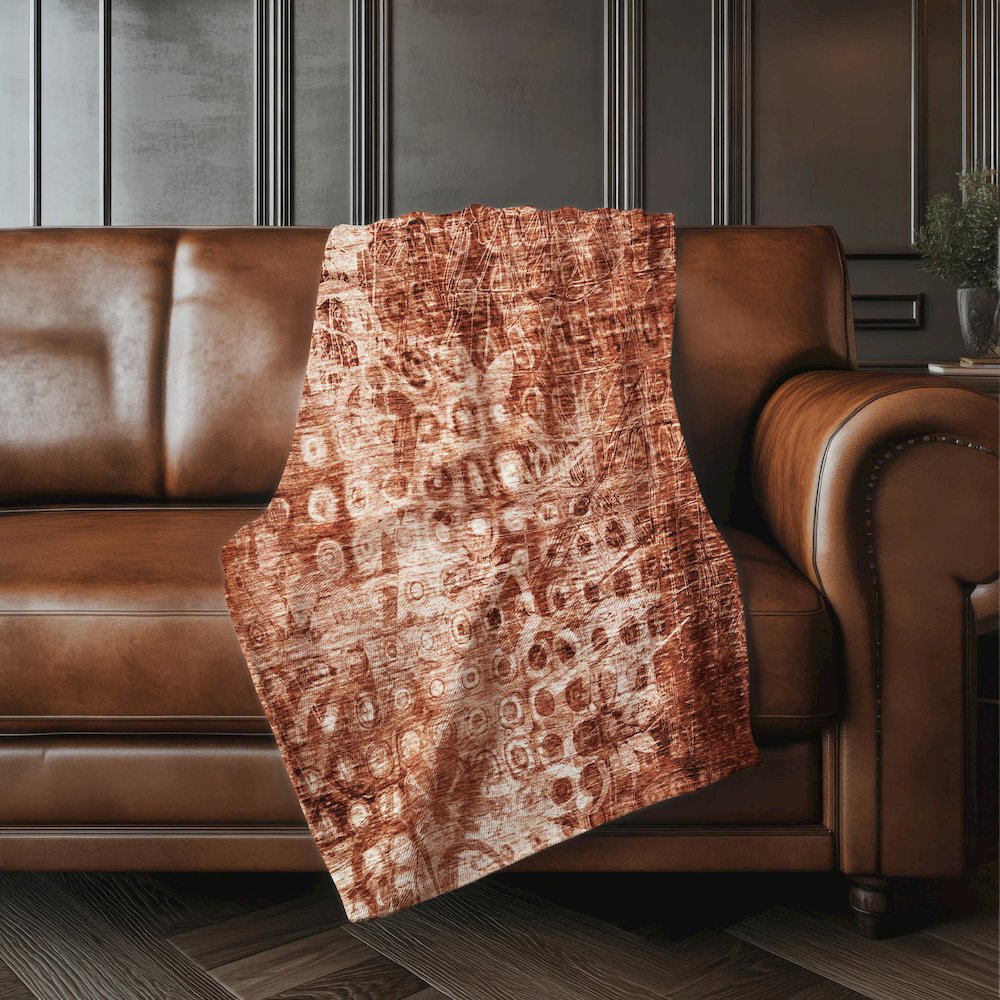Premium Machine Washable ASB577 Paprika 50" x 70" Sherpa Throw Blanket. Picture 4