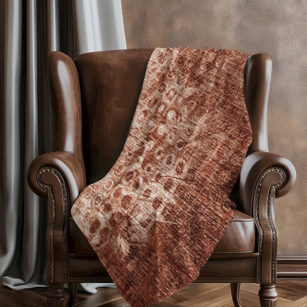 Premium Machine Washable ASB577 Paprika 50" x 70" Sherpa Throw Blanket. Picture 5