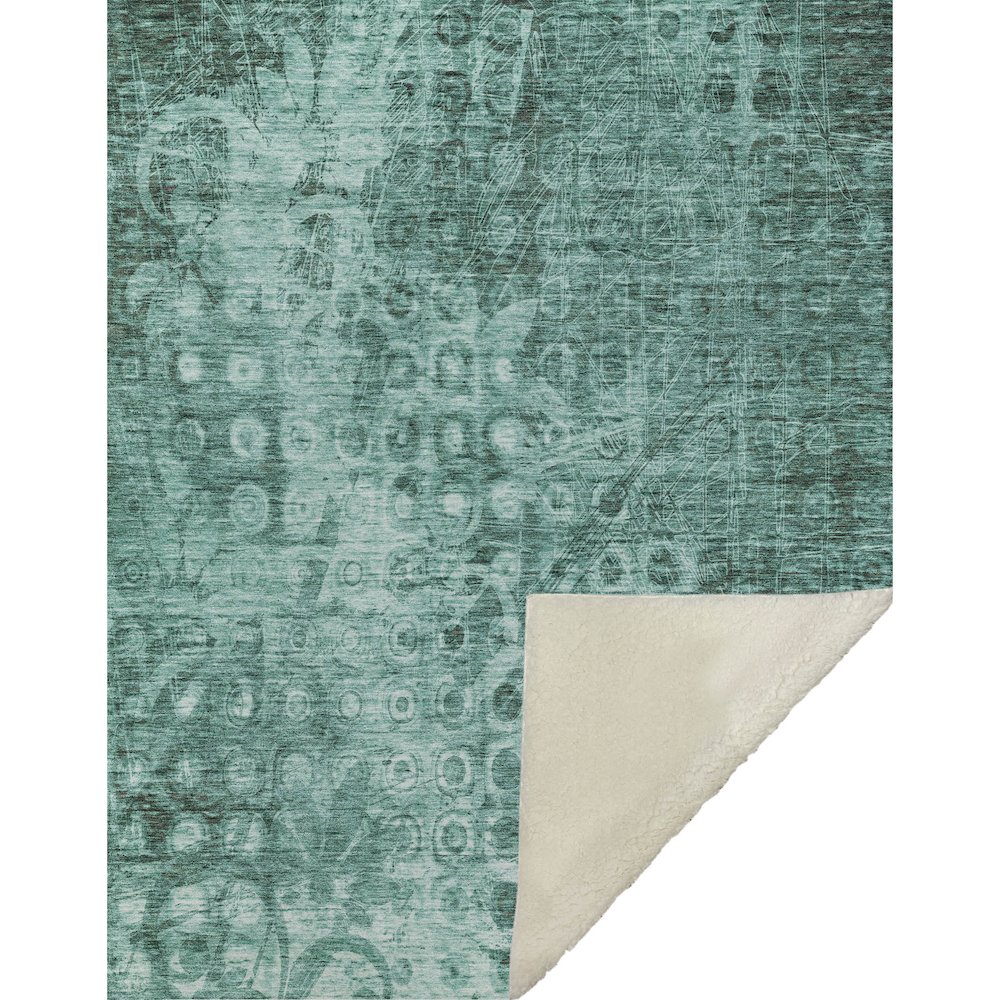 Premium Machine Washable ASB577 Teal 50" x 70" Sherpa Throw Blanket. Picture 1