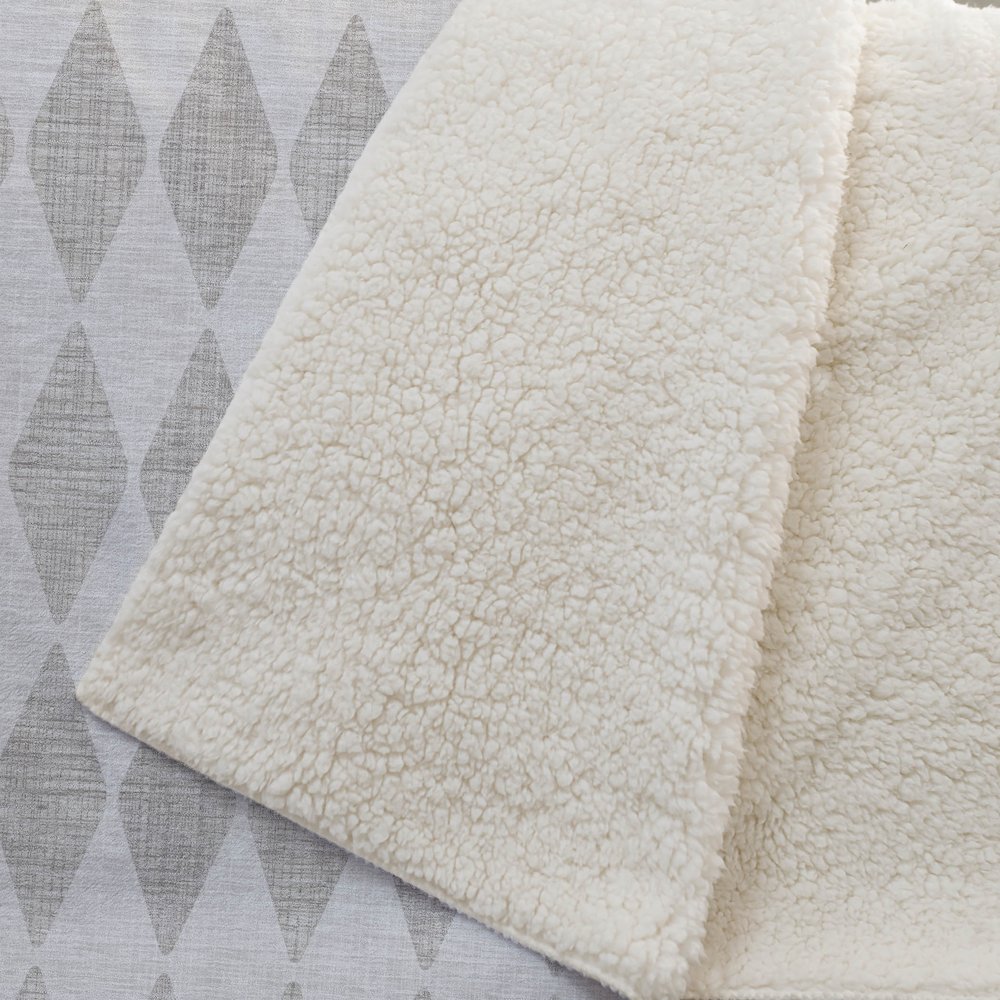 Premium Machine Washable ASB578 Beige 50" x 70" Sherpa Throw Blanket. Picture 2