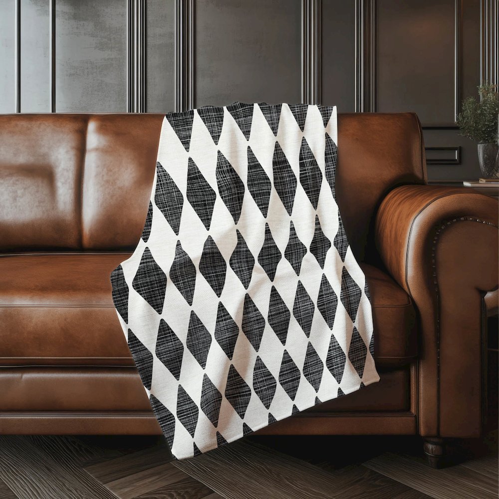 Premium Machine Washable ASB578 Black 50" x 70" Sherpa Throw Blanket. Picture 4
