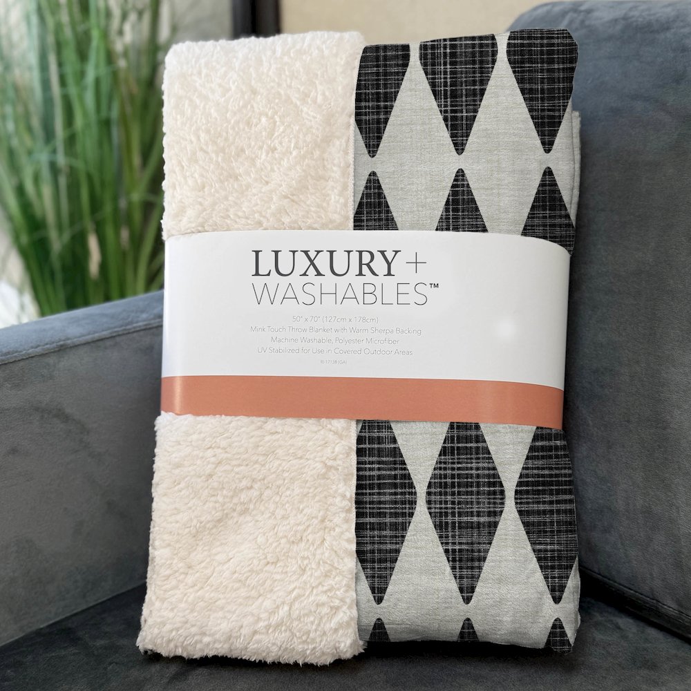 Premium Machine Washable ASB578 Black 50" x 70" Sherpa Throw Blanket. Picture 3