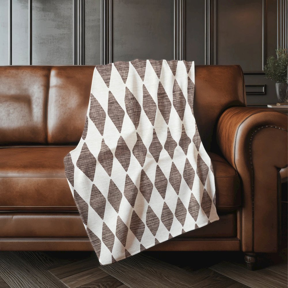 Premium Machine Washable ASB578 Brown 50" x 70" Sherpa Throw Blanket. Picture 4