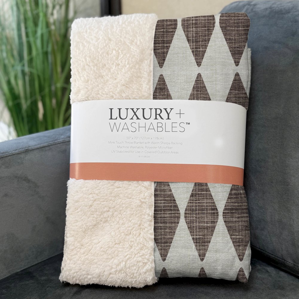 Premium Machine Washable ASB578 Brown 50" x 70" Sherpa Throw Blanket. Picture 3