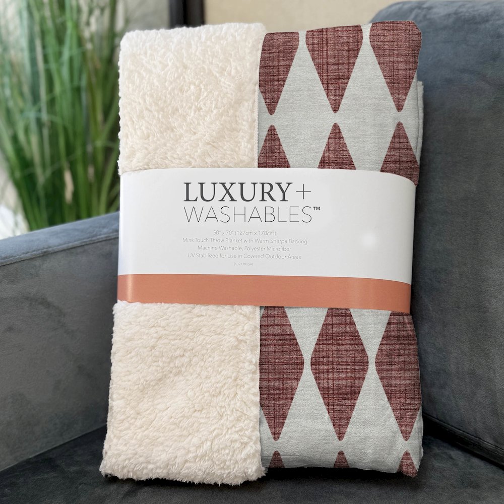 Premium Machine Washable ASB578 Burgundy 50" x 70" Sherpa Throw Blanket. Picture 3